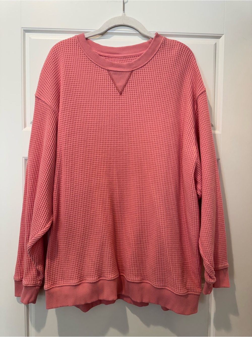 Aerie L Dark Pink Waffle Knit Sweatshirt